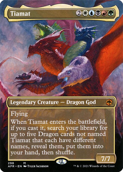 Tiamat (298) - BORDERLESS - FULL ART (Foil) - Adventures in the Forgotten Realms - Game On