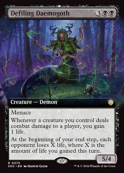 Defiling Daemogoth (75) - EXTENDED ART - Secrets of Strixhaven Commander - Game On