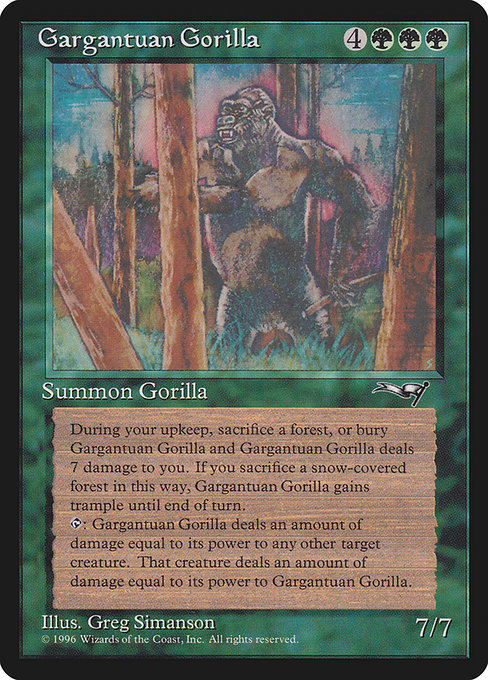 Gargantuan Gorilla (91) - Alliances - Game On