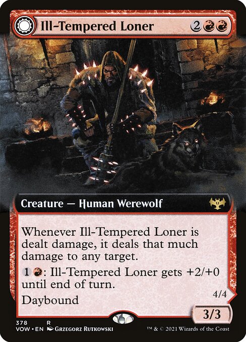 Ill-Tempered Loner // Howlpack Avenger (378) - EXTENDED ART (Foil) - Innistrad: Crimson Vow - Game On