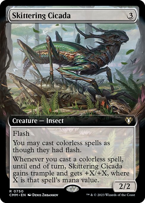 Skittering Cicada (750) - EXTENDED ART - Commander Masters - Game On