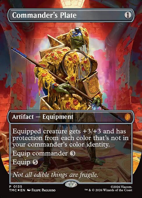 Commander's Plate (135) - BORDERLESS - FULL ART (Foil) - Teenage Mutant Ninja Turtles Eternal - Game On