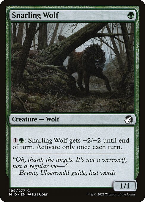 Snarling Wolf (199) (Foil) - Innistrad: Midnight Hunt - Game On