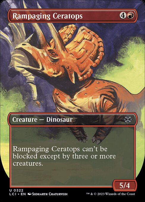 Rampaging Ceratops (322) - BORDERLESS (Foil) - The Lost Caverns of Ixalan - Game On