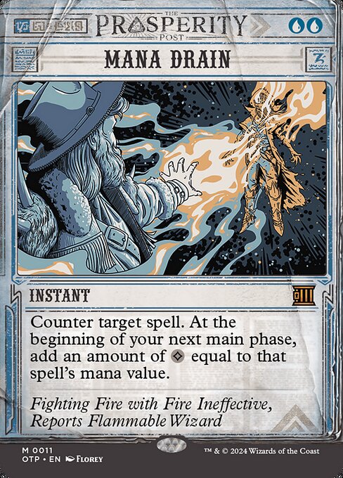 Mana Drain (11) - BORDERLESS (Foil) - Breaking News - Game On