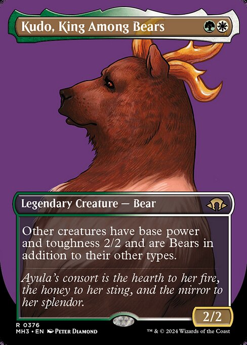 Kudo, King Among Bears (376) - BORDERLESS - FULL ART (Foil) - Modern Horizons 3 - Game On