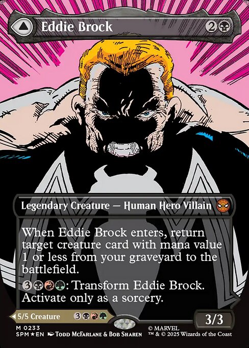 Eddie Brock // Venom, Lethal Protector (233) - BORDERLESS - FULL ART (Foil) - Marvel's Spider-Man - Game On