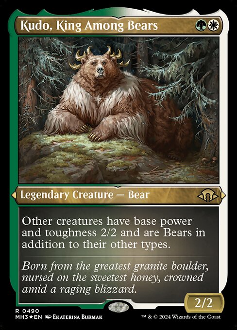 Kudo, King Among Bears (490) (Etched) - Modern Horizons 3 - Game On