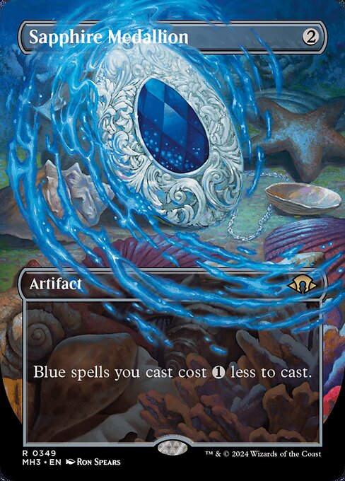 Sapphire Medallion (349) - BORDERLESS - FULL ART (Foil) - Modern Horizons 3 - Game On