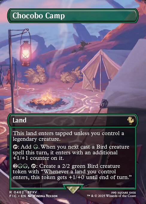Chocobo Camp (462) - BORDERLESS - FULL ART (Foil) - Final Fantasy Commander - Game On
