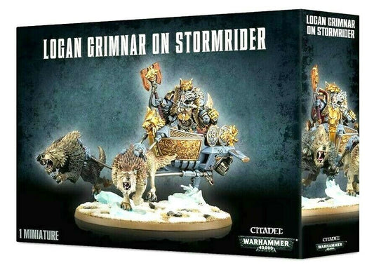 Logan Grimnar on Stormrider - Space Wolves - Game On