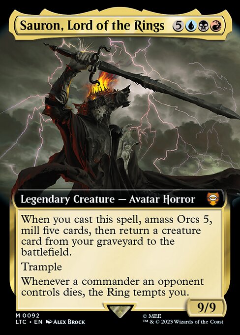 Sauron, Lord of the Rings (92) - EXTENDED ART (Foil) - Tales of Middle-earth Commander - Game On