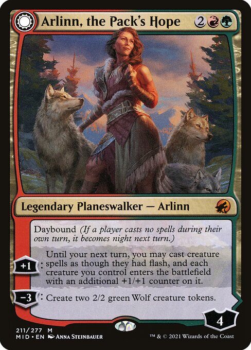 Arlinn, the Pack's Hope // Arlinn, the Moon's Fury (211) (Foil) - Innistrad: Midnight Hunt - Game On