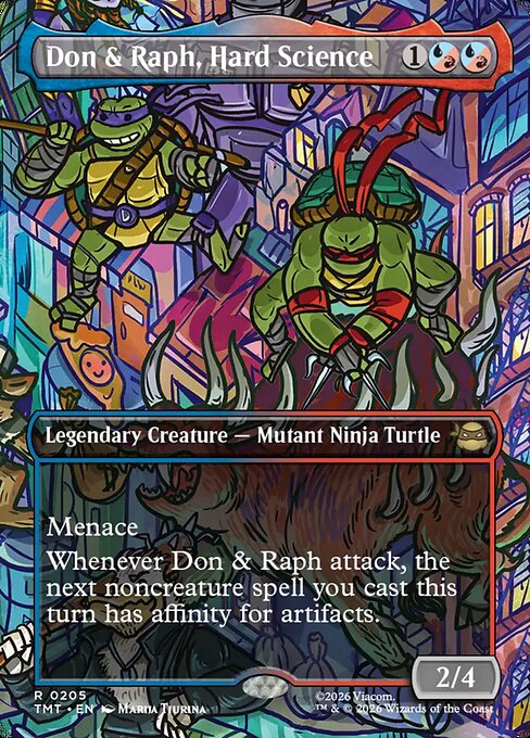 Don & Raph, Hard Science (205) - BORDERLESS - FULL ART (Foil) - Teenage Mutant Ninja Turtles - Game On