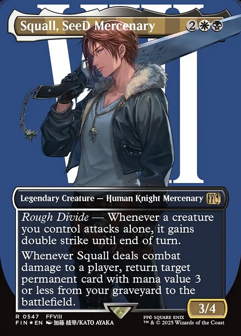 Squall, SeeD Mercenary (547) - BORDERLESS - FULL ART (Foil) - Final Fantasy - Game On
