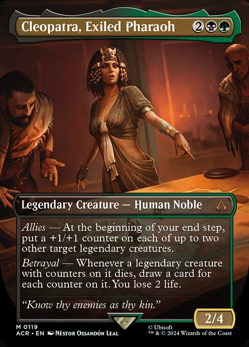 Cleopatra, Exiled Pharaoh (119) - BORDERLESS - FULL ART (Foil) - Assassin's Creed - Game On