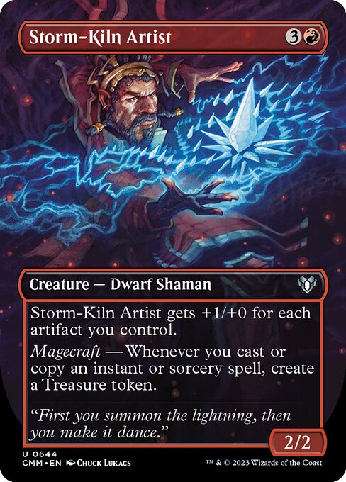 Storm-Kiln Artist (644) - BORDERLESS - FULL ART (Foil) - Commander Masters - Game On