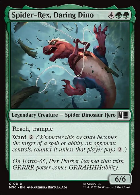 Spider-Rex, Daring Dino (818) (Foil) - Marvel Super Heroes Commander - Game On