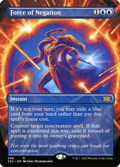 Force of Negation (346) - BORDERLESS - FULL ART (Foil) - Double Masters 2022 - Game On