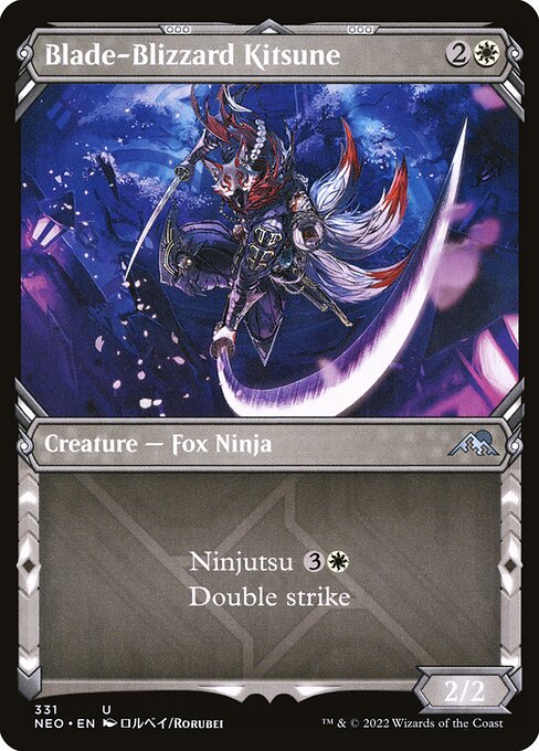 Blade-Blizzard Kitsune (331) - SHOWCASE (Foil) - Kamigawa: Neon Dynasty - Game On