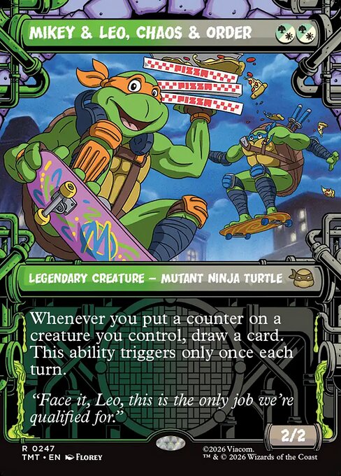 Mikey & Leo, Chaos & Order (247) - BORDERLESS (Foil) - Teenage Mutant Ninja Turtles - Game On