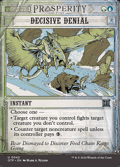 Decisive Denial (42) - BORDERLESS (Foil) - Breaking News - Game On
