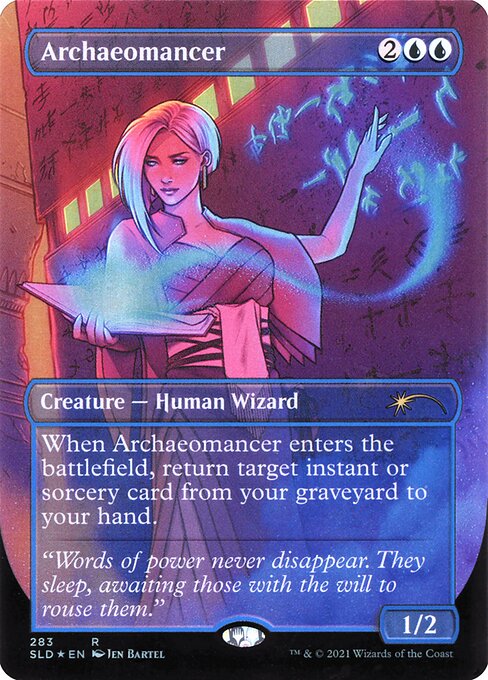 Archaeomancer (283) - BORDERLESS - FULL ART (Foil) - Secret Lair Drop - Game On
