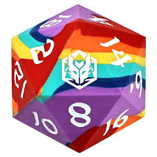 55mm Chonk Rubber Silicon D20 - Rainbow Realms - Game On