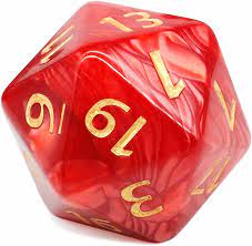 55mm Titan d20 - Red Pearl - Game On