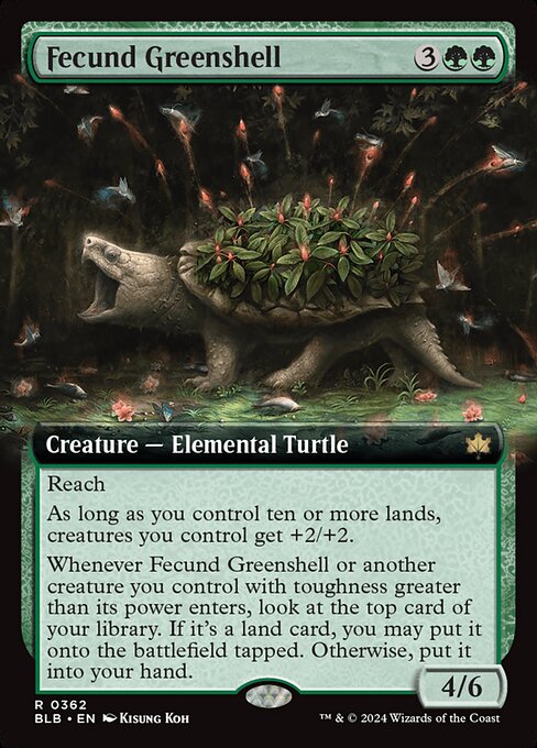 Fecund Greenshell (362) - EXTENDED ART (Foil) - Bloomburrow - Game On