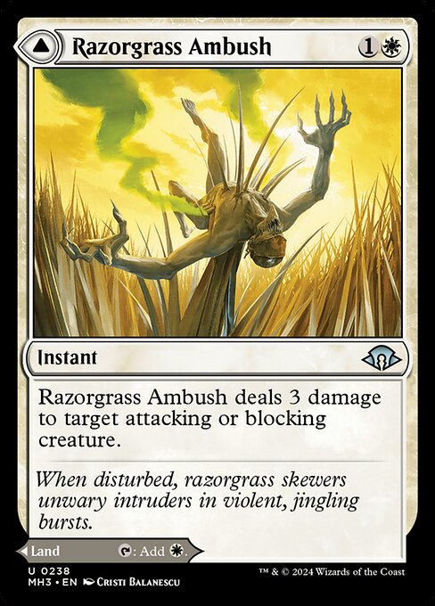 Razorgrass Ambush // Razorgrass Field (238) (Foil) - Modern Horizons 3 - Game On