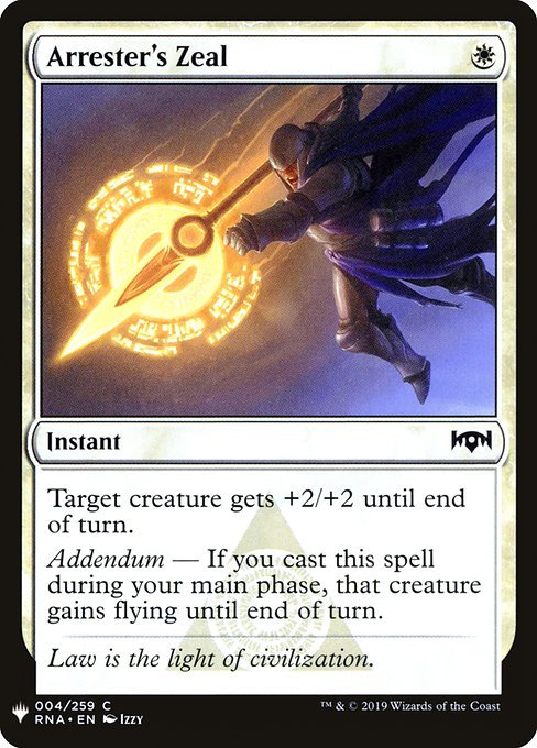 Arrester's Zeal (RNA-4) - The List - Game On