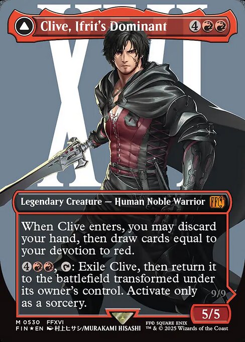 Clive, Ifrit's Dominant // Ifrit, Warden of Inferno (530) - BORDERLESS - FULL ART (Foil) - Final Fantasy - Game On