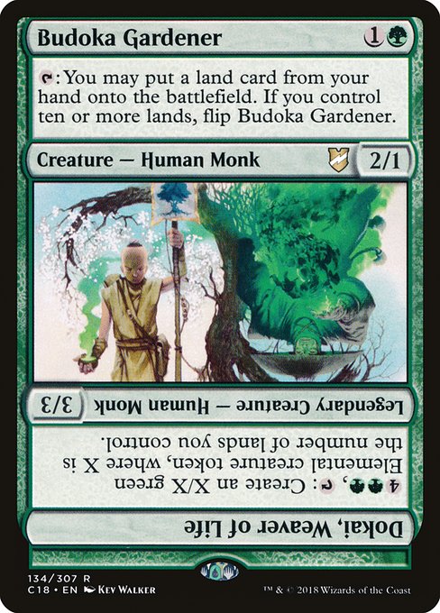 Budoka Gardener // Dokai, Weaver of Life (134) - Commander 2018 - Game On