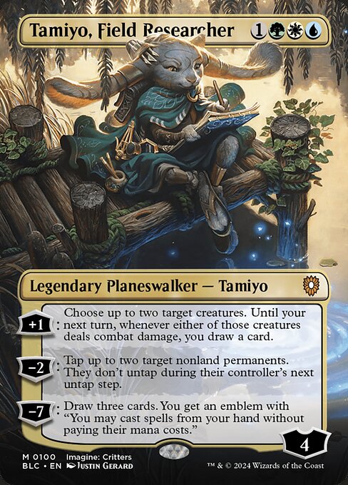 Tamiyo, Field Researcher (100) - BORDERLESS - FULL ART (Foil) - Bloomburrow Commander - Game On