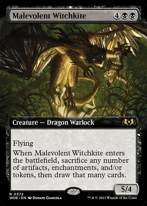 Malevolent Witchkite (372) - EXTENDED ART - Wilds of Eldraine - Game On