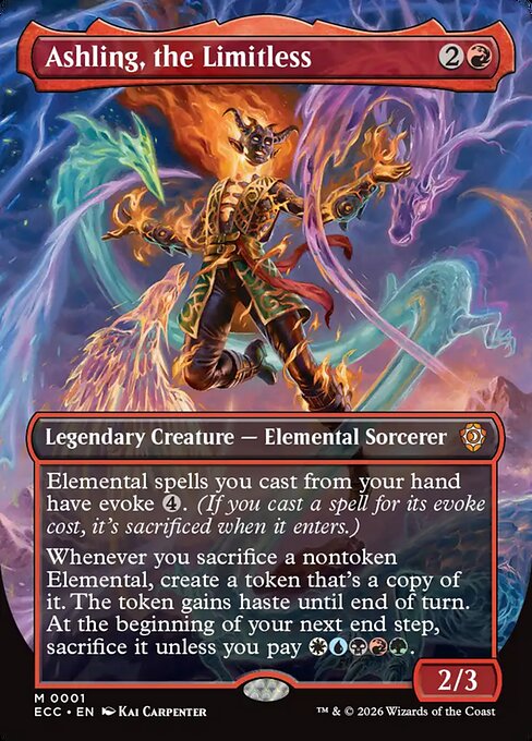 Ashling, the Limitless (1) - BORDERLESS - FULL ART (Foil) - Lorwyn Eclipsed Commander - Game On
