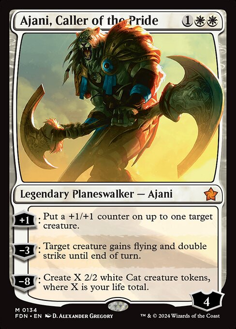 Ajani, Caller of the Pride (134) (Foil) - Foundations - Game On