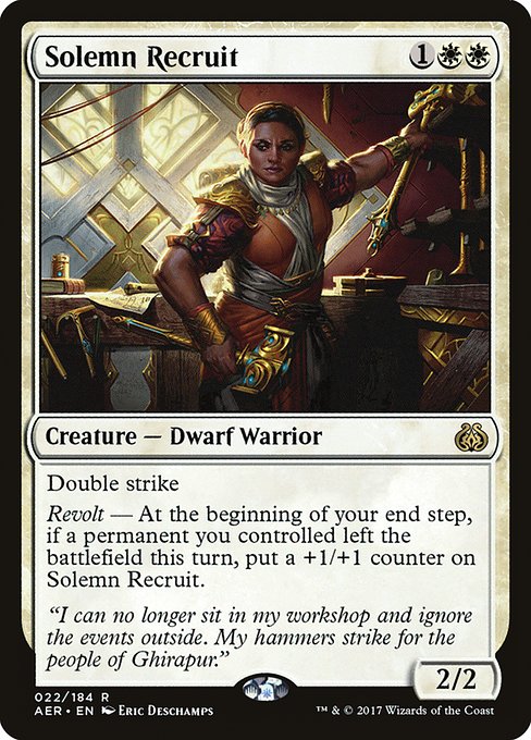 Solemn Recruit (22) (Foil) - Aether Revolt - Game On