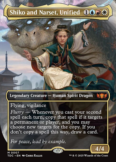 Shiko and Narset, Unified (7) - BORDERLESS - FULL ART - Tarkir: Dragonstorm Commander - Game On