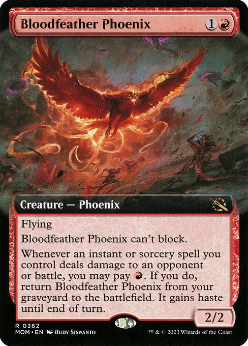 Bloodfeather Phoenix (362) - EXTENDED ART (Foil) - March of the Machine - Game On