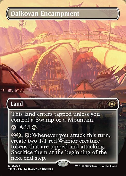 Dalkovan Encampment (394) - BORDERLESS - FULL ART (Foil) - Tarkir: Dragonstorm - Game On