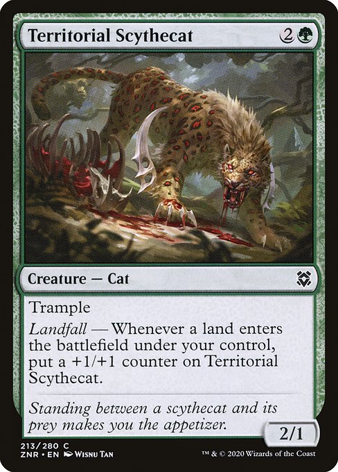 Territorial Scythecat (213) (Foil) - Zendikar Rising - Game On