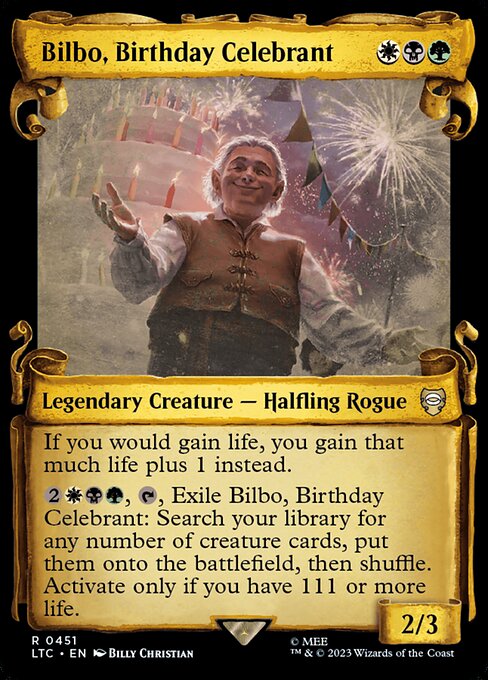 Bilbo, Birthday Celebrant (451) - SHOWCASE (Foil) - Tales of Middle-earth Commander - Game On