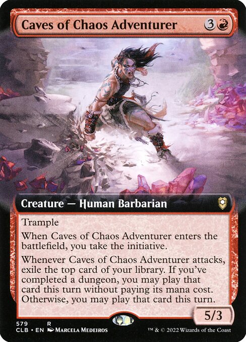 Caves of Chaos Adventurer (579) - EXTENDED ART (Foil) - Commander Legends: Battle for Baldur's Gate - Game On