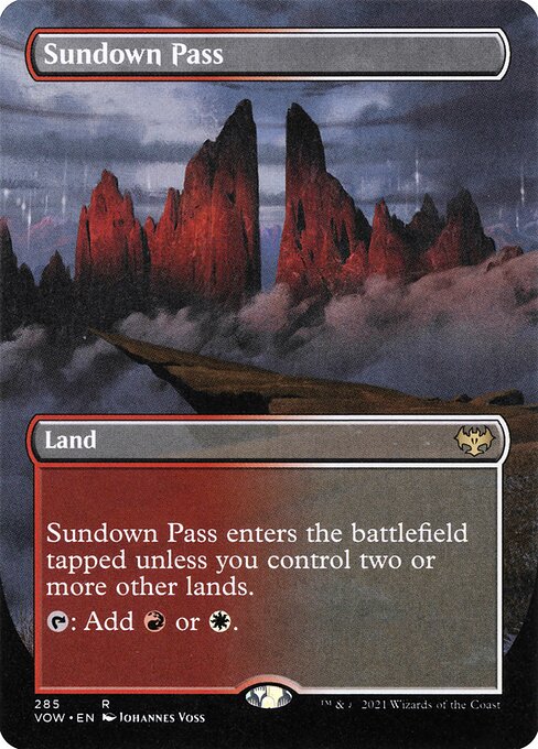 Sundown Pass (285) - BORDERLESS - FULL ART (Foil) - Innistrad: Crimson Vow - Game On