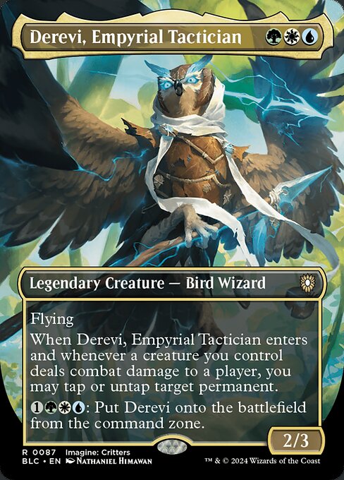 Derevi, Empyrial Tactician (87) - BORDERLESS (Foil) - Bloomburrow Commander - Game On
