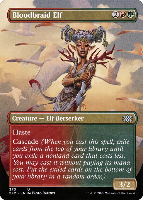Bloodbraid Elf (373) - BORDERLESS - FULL ART - Double Masters 2022 - Game On