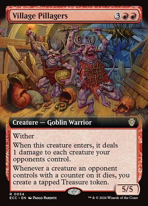 Village Pillagers (34) - EXTENDED ART - Lorwyn Eclipsed Commander - Game On