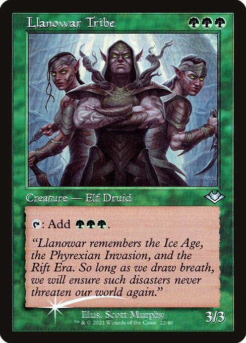 Llanowar Tribe (22) (Etched) - Modern Horizons 1 Timeshifts - Game On
